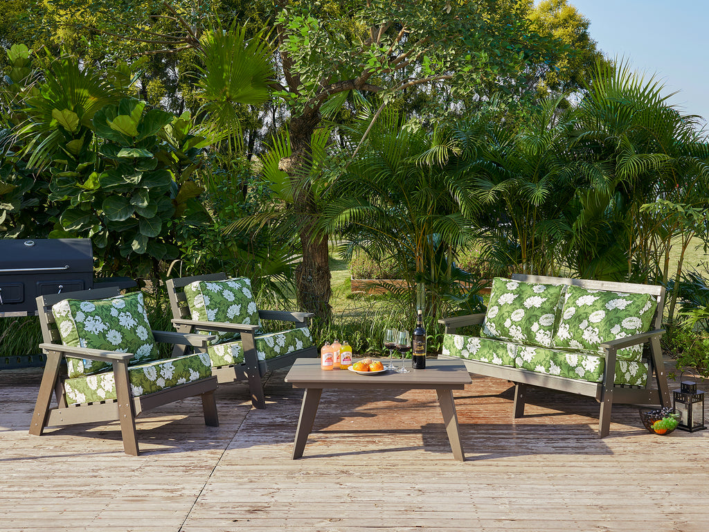 ARTPLAN Deep Seat Outdoor Cushion,Set 24"x24"x6" ,18x24" Bench Outdoor Chair Cushions, Polyester Fill Back for Patio Furniture ,Square