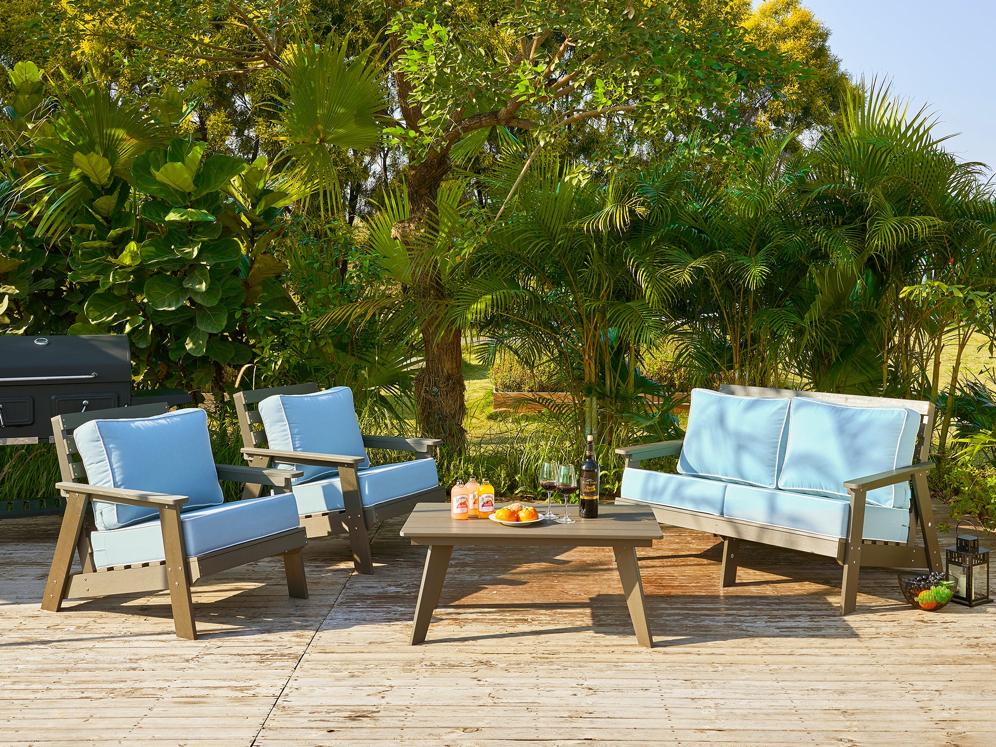 ARTPLAN Deep Seat Outdoor Cushion,Set 24"x24"x6" ,18x24" Bench Outdoor Chair Cushions, Polyester Fill Back for Patio Furniture ,Square