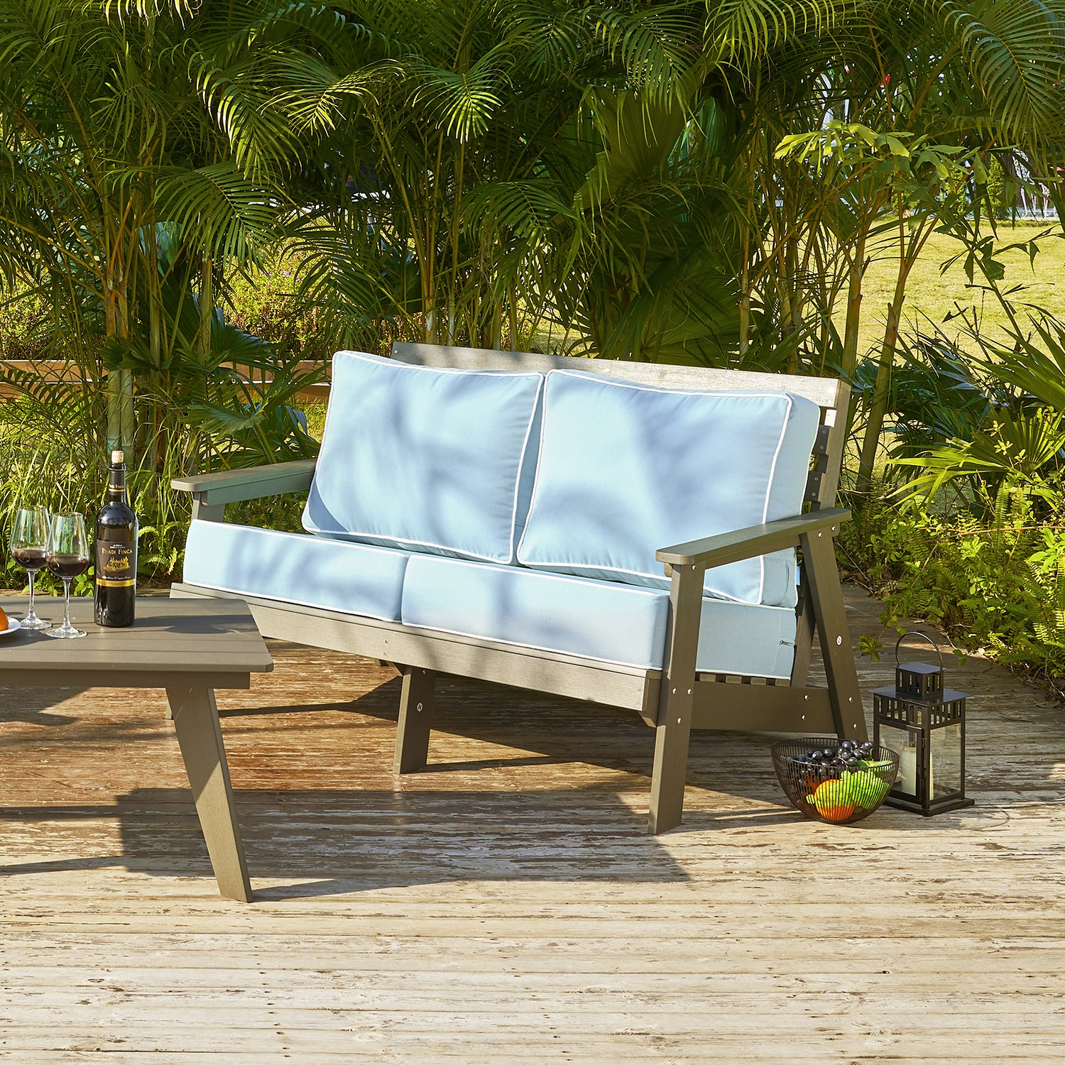 ARTPLAN Deep Seat Outdoor Cushion,Set 24"x24"x6" ,18x24" Bench Outdoor Chair Cushions, Polyester Fill Back for Patio Furniture ,Square
