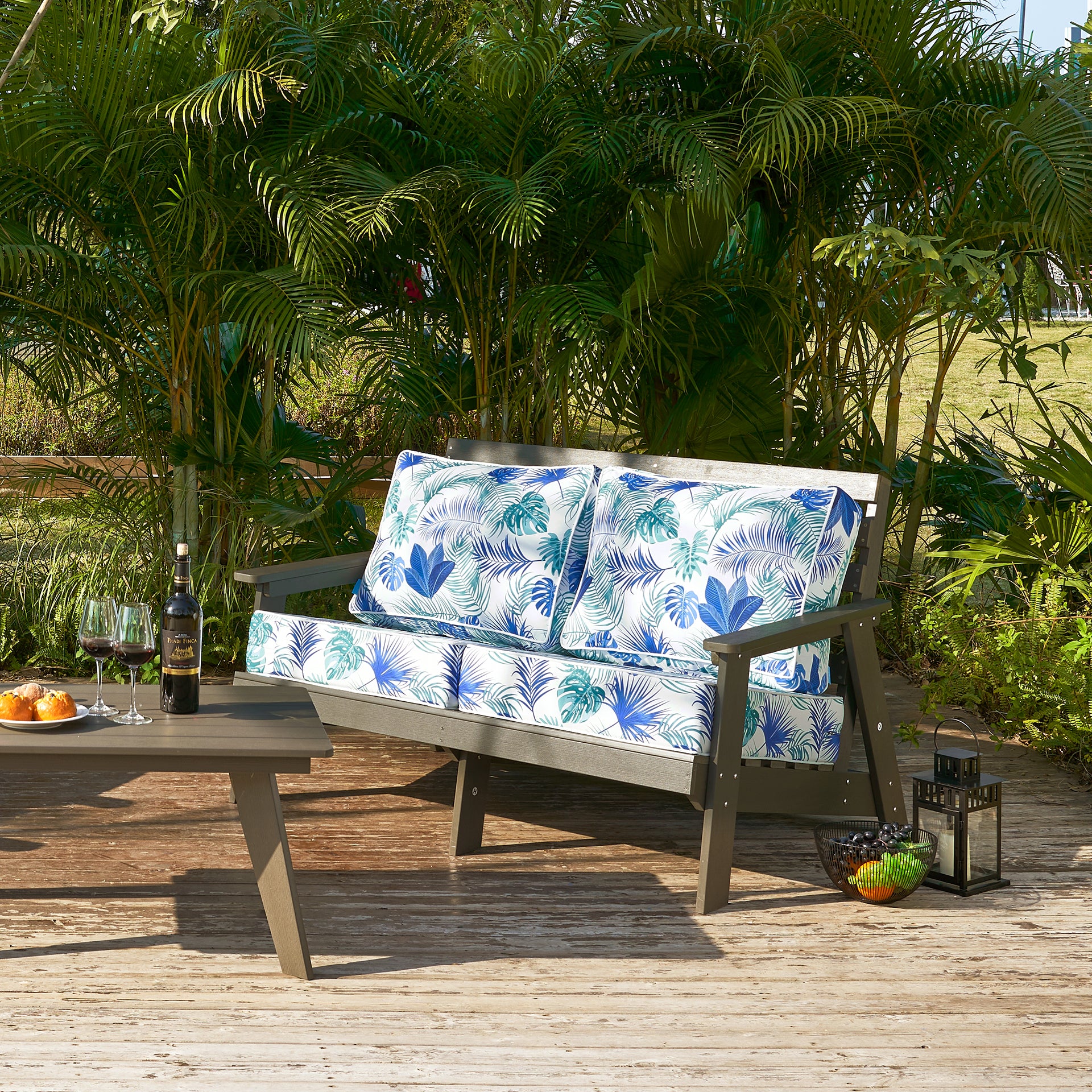 ARTPLAN Deep Seat Outdoor Cushion,Set 24"x24"x6" ,18x24" Bench Outdoor Chair Cushions, Polyester Fill Back for Patio Furniture ,Square