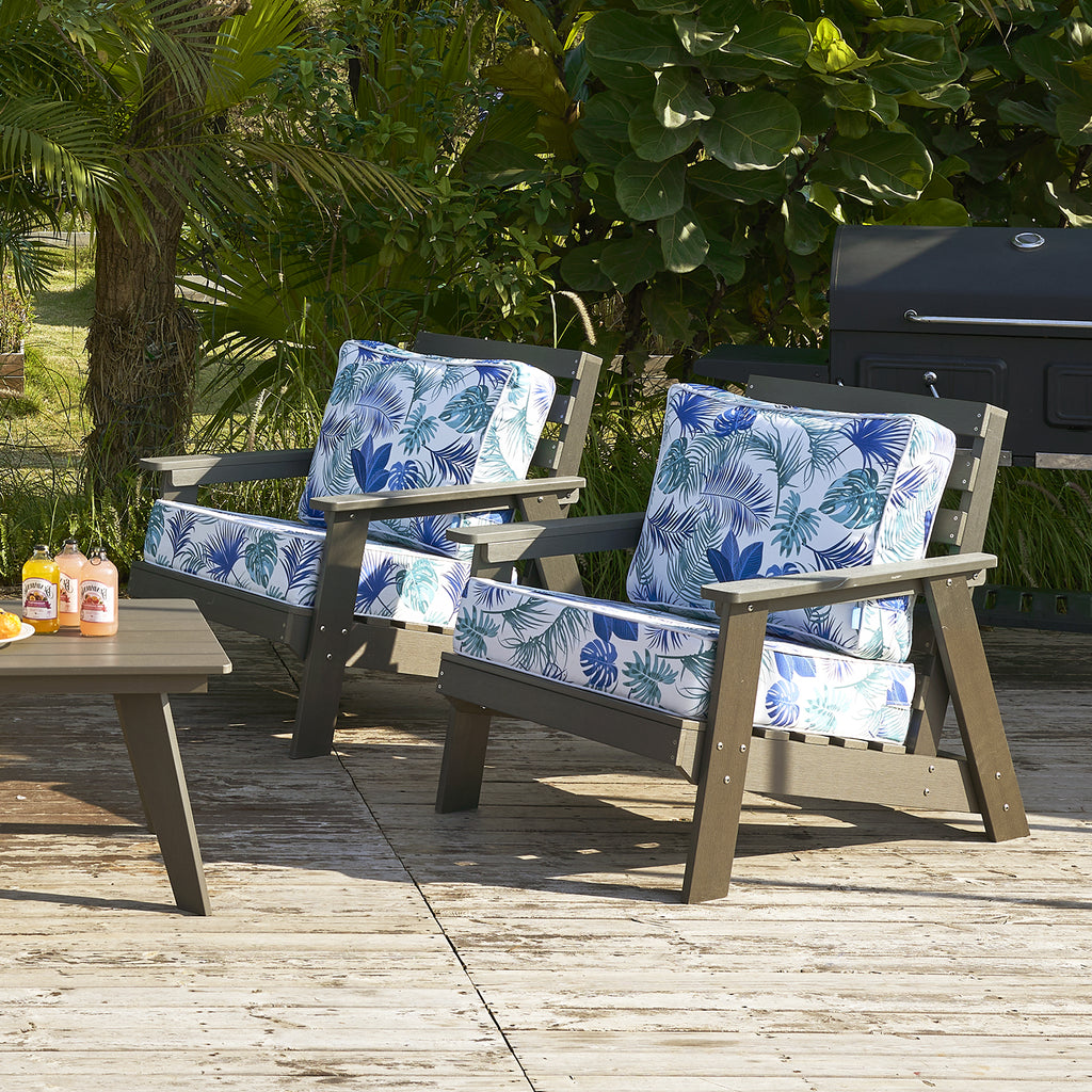 ARTPLAN Deep Seat Outdoor Cushion,Set 24"x24"x6" ,18x24" Bench Outdoor Chair Cushions, Polyester Fill Back for Patio Furniture ,Square