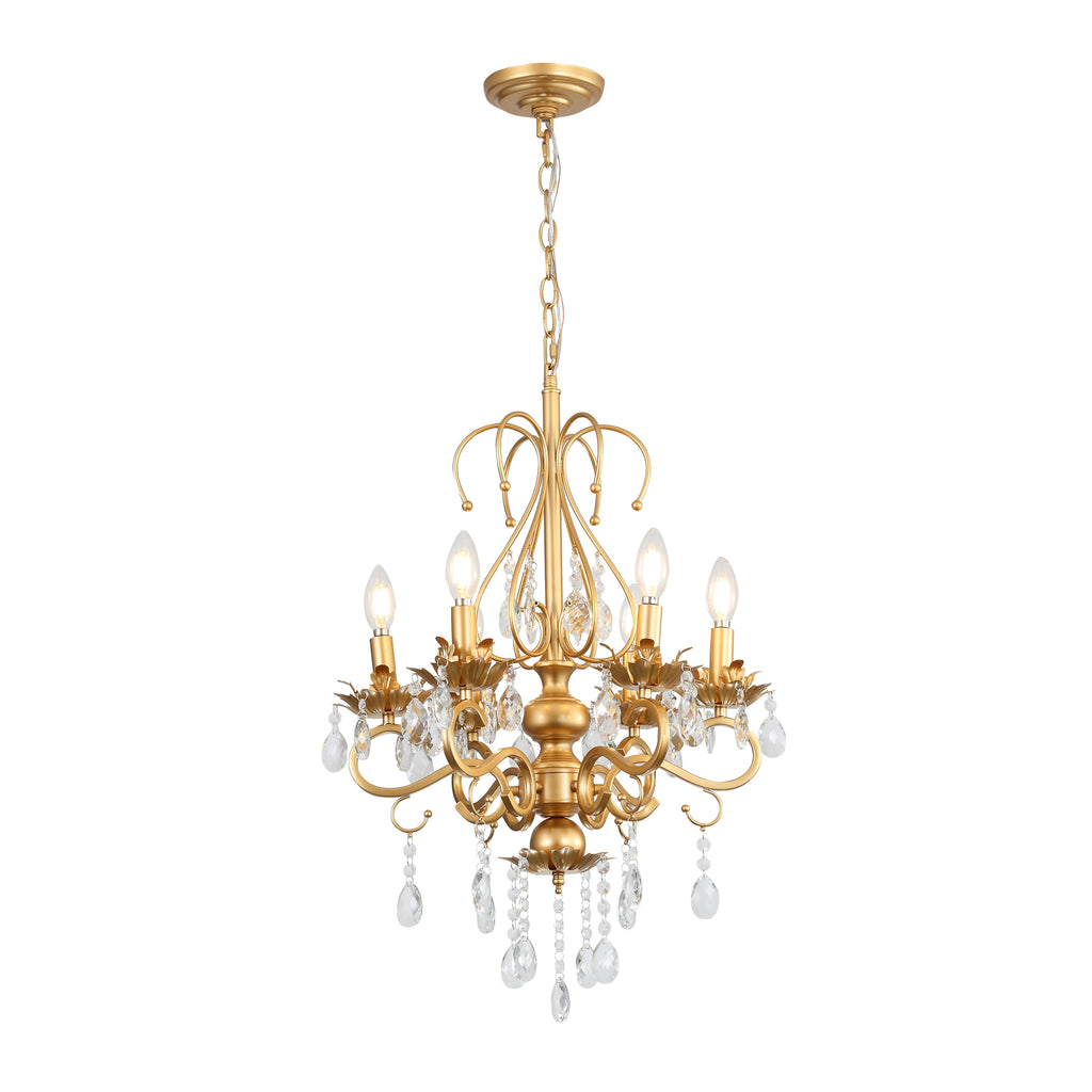 Crystal Chandeliers Clear Chandelier 6-Light Modern Pendant Ceiling Lighting Fixture with Adjustable Chain Length, Vintage Black Light Fixture for Living Room, Farmhouse, Kitchen