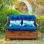 ARTPLAN Outdoor Cushions for Settee,Wicker Loveseat Cushions with Tie,Tufted Patio Cushions 2 U-Shaped Set of 5 Piece,L44xW19,Floral,