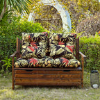 ARTPLAN Outdoor Cushions for Settee,Wicker Loveseat Cushions with Tie,Tufted Patio Cushions 2 U-Shaped Set of 5 Piece,L44xW19,Floral,