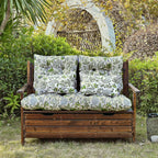 ARTPLAN Outdoor Cushions for Settee,Wicker Loveseat Cushions with Tie,Tufted Patio Cushions 2 U-Shaped Set of 5 Piece,L44xW19,Floral,
