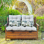 ARTPLAN Outdoor Cushions for Settee,Wicker Loveseat Cushions with Tie,Tufted Patio Cushions 2 U-Shaped Set of 5 Piece,L44xW19,Floral,