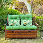 ARTPLAN Outdoor Cushions for Settee,Wicker Loveseat Cushions with Tie,Tufted Patio Cushions 2 U-Shaped Set of 5 Piece,L44xW19,Floral,