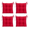 ARTPLANT Outdoor Dinning Seat Pads Cushions with Tie 19"x19"x4",Square Wicker Outdoor Tufted Chair Cushion,Set of 2