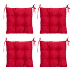 ARTPLANT Outdoor Dinning Seat Pads Cushions with Tie 19"x19"x4",Square Wicker Outdoor Tufted Chair Cushion,Set of 2