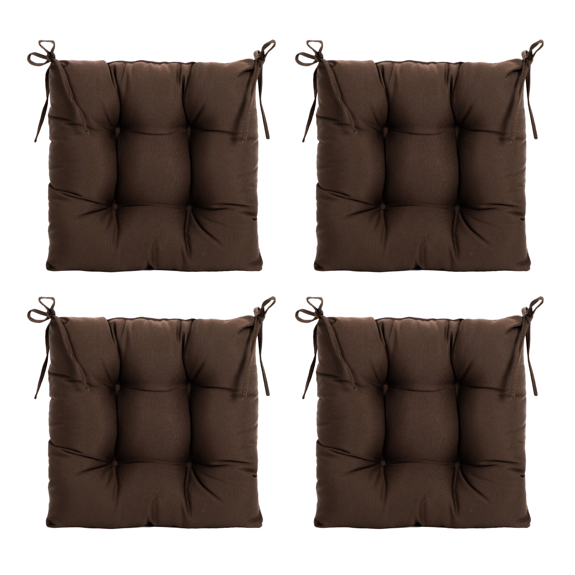 ARTPLANT Outdoor Dinning Seat Pads Cushions with Tie 19"x19"x4",Square Wicker Outdoor Tufted Chair Cushion,Set of 2