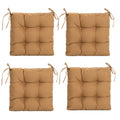 ARTPLANT Outdoor Dinning Seat Pads Cushions with Tie 19"x19"x4",Square Wicker Outdoor Tufted Chair Cushion,Set of 2