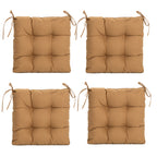 ARTPLANT Outdoor Dinning Seat Pads Cushions with Tie 19"x19"x4",Square Wicker Outdoor Tufted Chair Cushion,Set of 2