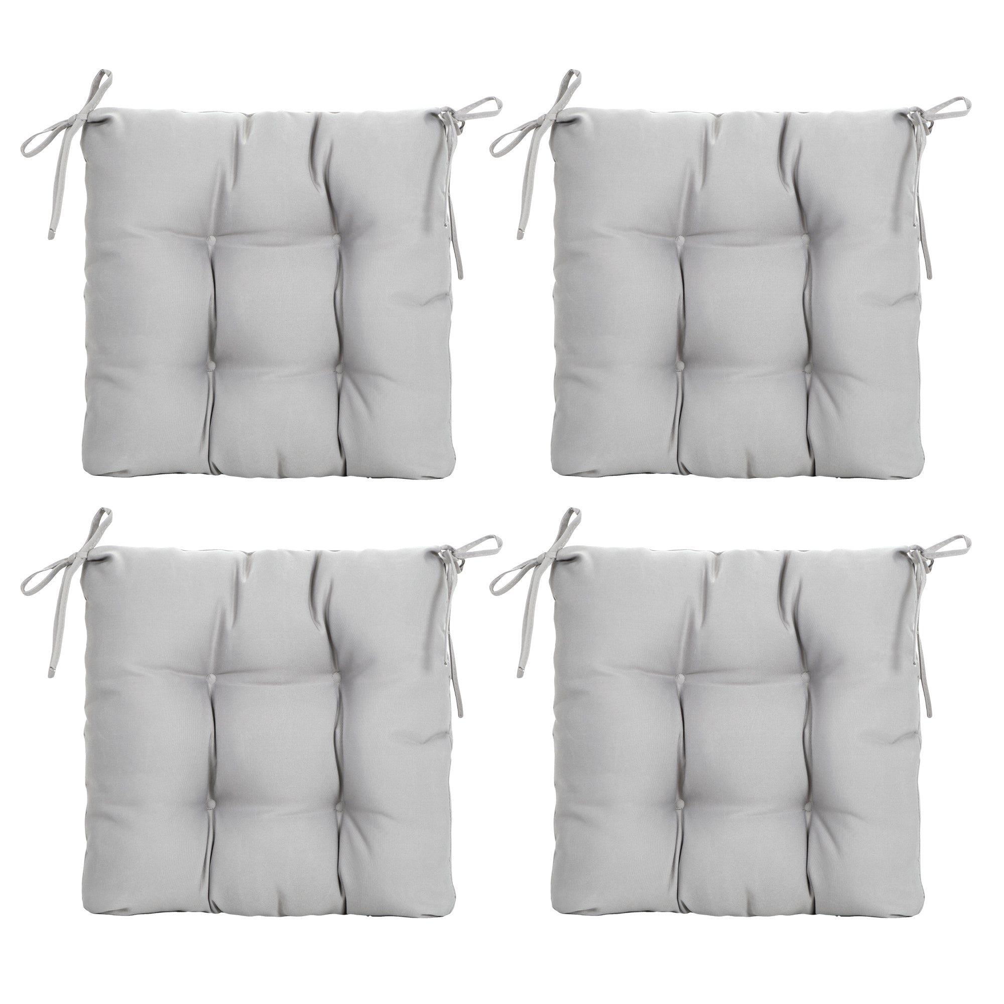 ARTPLANT Outdoor Dinning Seat Pads Cushions with Tie 19"x19"x4",Square Wicker Outdoor Tufted Chair Cushion,Set of 2