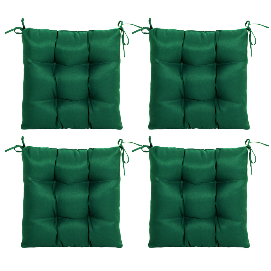ARTPLANT Outdoor Dinning Seat Pads Cushions with Tie 19"x19"x4",Square Wicker Outdoor Tufted Chair Cushion,Set of 2