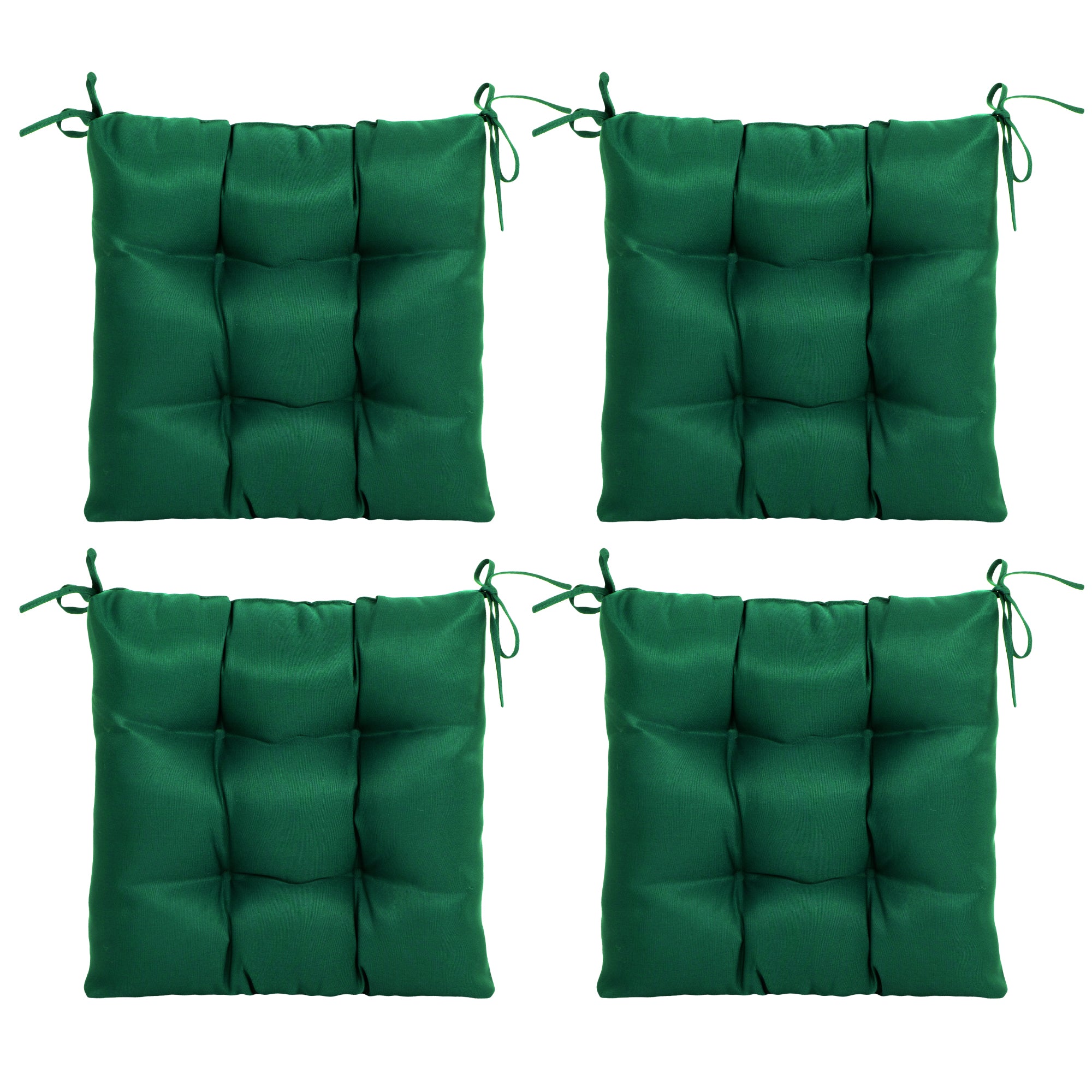 ARTPLANT Outdoor Dinning Seat Pads Cushions with Tie 19"x19"x4",Square Wicker Outdoor Tufted Chair Cushion,Set of 2