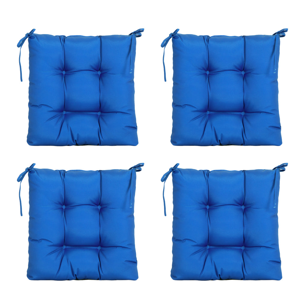 ARTPLANT Outdoor Dinning Seat Pads Cushions with Tie 19"x19"x4",Square Wicker Outdoor Tufted Chair Cushion,Set of 2