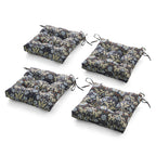 ARTPLANT Outdoor Dinning Seat Pads Cushions with Tie 19"x19"x4",Square Wicker Outdoor Tufted Chair Cushion,Set of 2