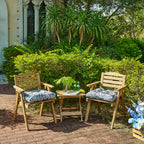 ARTPLANT Outdoor Dinning Seat Pads Cushions with Tie 19"x19"x4",Square Wicker Outdoor Tufted Chair Cushion,Set of 2