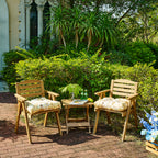 ARTPLANT Outdoor Dinning Seat Pads Cushions with Tie 19"x19"x4",Square Wicker Outdoor Tufted Chair Cushion,Set of 2