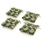 ARTPLANT Outdoor Dinning Seat Pads Cushions with Tie 19"x19"x4",Square Wicker Outdoor Tufted Chair Cushion,Set of 2
