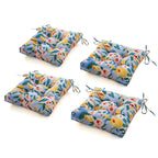 ARTPLANT Outdoor Dinning Seat Pads Cushions with Tie 19"x19"x4",Square Wicker Outdoor Tufted Chair Cushion,Set of 2