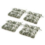 ARTPLANT Outdoor Dinning Seat Pads Cushions with Tie 19"x19"x4",Square Wicker Outdoor Tufted Chair Cushion,Set of 2
