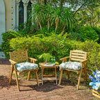 ARTPLANT Outdoor Dinning Seat Pads Cushions with Tie 19"x19"x4",Square Wicker Outdoor Tufted Chair Cushion,Set of 2
