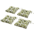 ARTPLANT Outdoor Dinning Seat Pads Cushions with Tie 19"x19"x4",Square Wicker Outdoor Tufted Chair Cushion,Set of 2