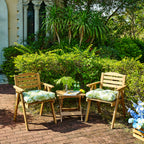 ARTPLANT Outdoor Dinning Seat Pads Cushions with Tie 19"x19"x4",Square Wicker Outdoor Tufted Chair Cushion,Set of 2