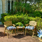ARTPLANT Outdoor Dinning Seat Pads Cushions with Tie 19"x19"x4",Square Wicker Outdoor Tufted Chair Cushion,Set of 2