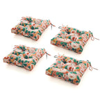 ARTPLANT Outdoor Dinning Seat Pads Cushions with Tie 19"x19"x4",Square Wicker Outdoor Tufted Chair Cushion,Set of 2