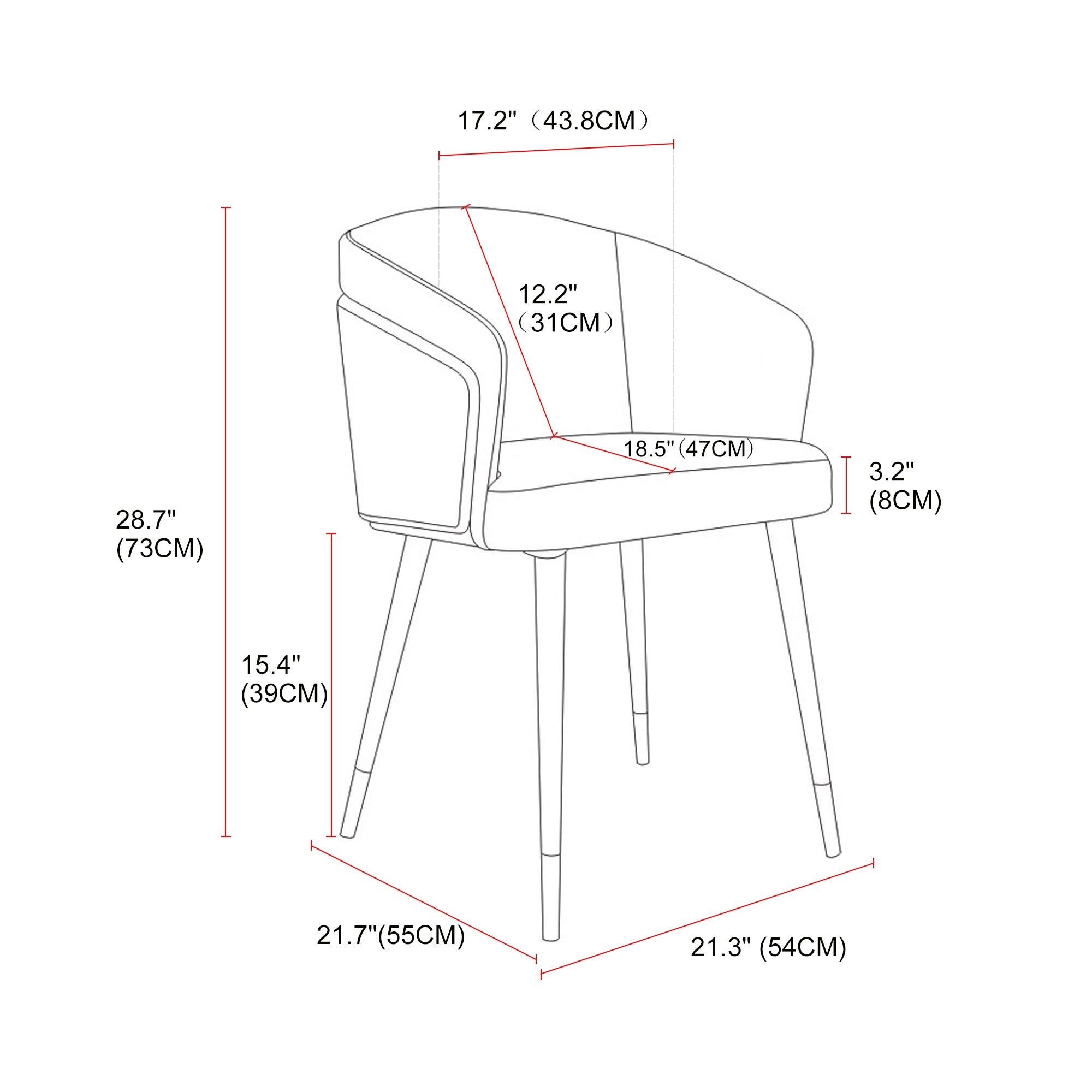 ARTPLAN Dinning Room Accent Chairs For Living Room Arm Chairs For Kitchen Study Room Home Indoor Furniture