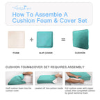 ARTPLAN Patio Bench Cushions Set of 5, Outdoor Sofa Cushions | All-Weather Fabric | Lumbar Support Pillows | Waterproof & Fade-Resistant for Sectionals