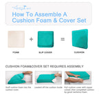 ARTPLAN Patio Bench Cushions Set of 5, Outdoor Sofa Cushions | All-Weather Fabric | Lumbar Support Pillows | Waterproof & Fade-Resistant for Sectionals