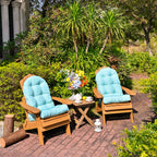 ARTPLAN Outdoor Adirondack Chair Cushion for Patio Furniture,Tufted Thick Seat & Round High Back Rocking Oudoor Colorful Cushion, 48"x21"x4" inches,Fade-Resistant