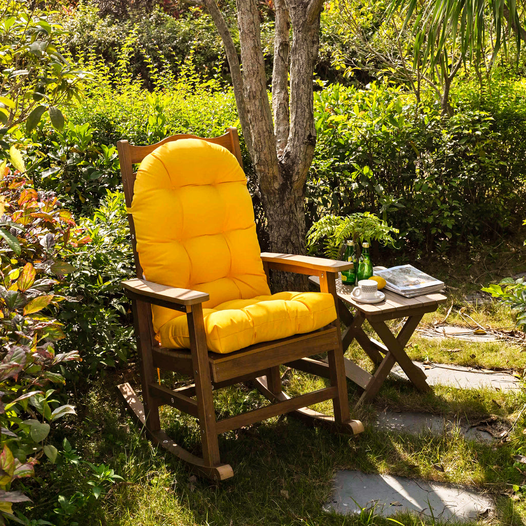 ARTPLAN Outdoor Adirondack Chair Cushion for Patio Furniture,Tufted Thick Seat & Round High Back Rocking Oudoor Colorful Cushion, 48"x21"x4" inches,Fade-Resistant