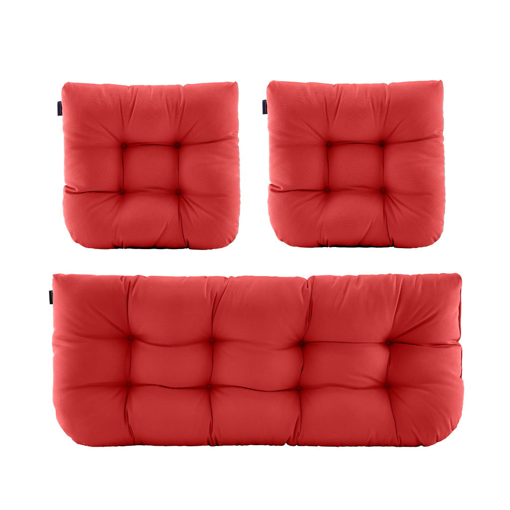 ARTPLAN Outdoor Chair Cushions,3 Piece Loveseat Outdoor Cushions Set,Tufted/Wicker Patio Cushion for Patio Furniture All Weather,44"x19"x5"