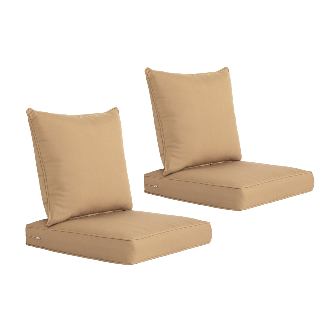 ARTPLAN 2-Piece Deep Seat Cushion Set with Backrest - Multiple Colors | All-Weather Outdoor Sofa Cushions for Sectionals & Patio Conversation Sets