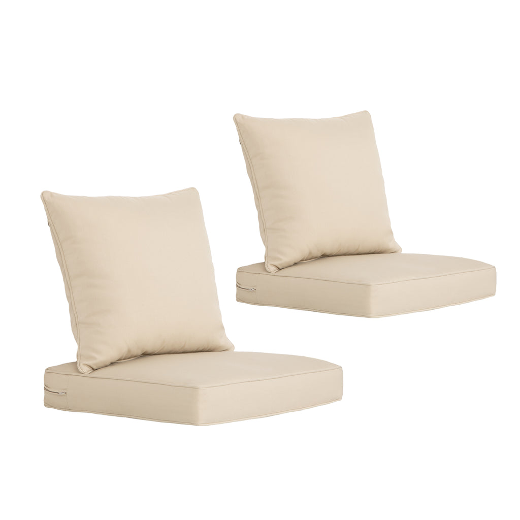 ARTPLAN 2-Piece Deep Seat Cushion Set with Backrest - Multiple Colors | All-Weather Outdoor Sofa Cushions for Sectionals & Patio Conversation Sets