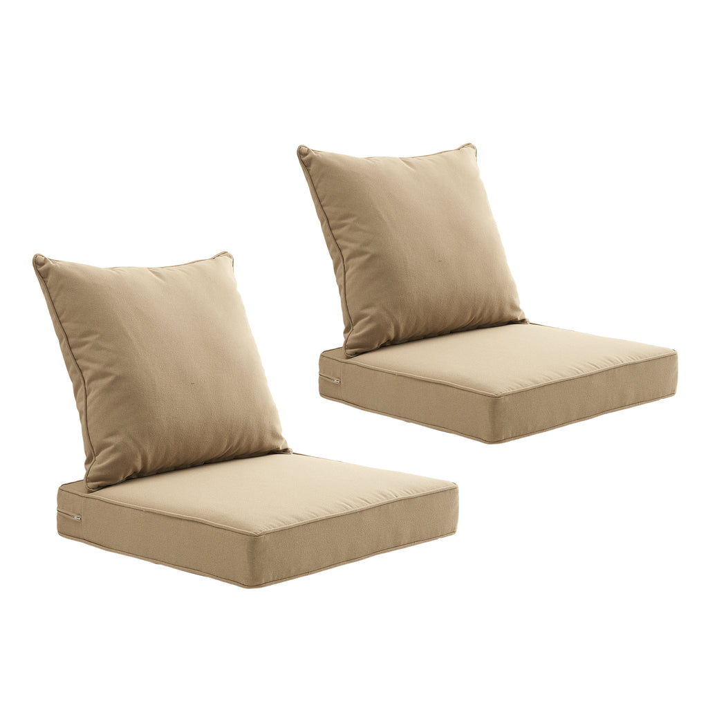 ARTPLAN 2-Piece Deep Seat Cushion Set with Backrest - Multiple Colors | All-Weather Outdoor Sofa Cushions for Sectionals & Patio Conversation Sets