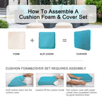 ARTPLAN 2-Piece Deep Seat Cushion Set with Backrest - Multiple Colors | All-Weather Outdoor Sofa Cushions for Sectionals & Patio Conversation Sets