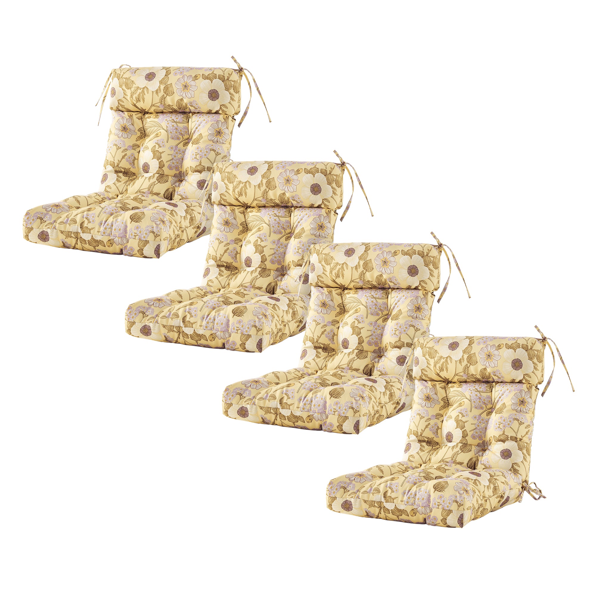 ARTPLAN Patio Chair Cushions Combined Seat and Back,Tufted Outdoor Swivel Chair Cushion with Tie,40"x20"x4"，Floral