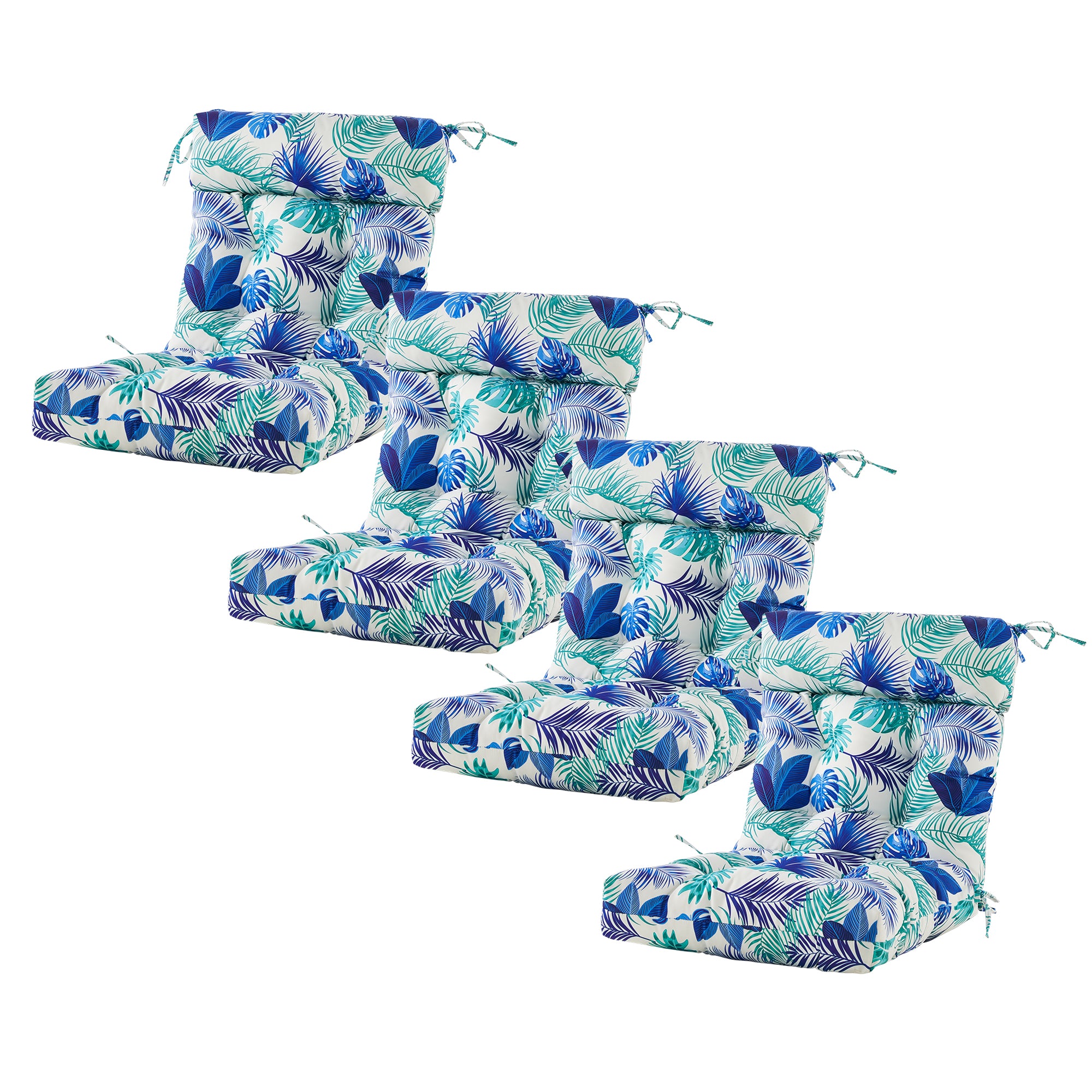 ARTPLAN Patio Chair Cushions Combined Seat and Back,Tufted Outdoor Swivel Chair Cushion with Tie,40"x20"x4"，Floral
