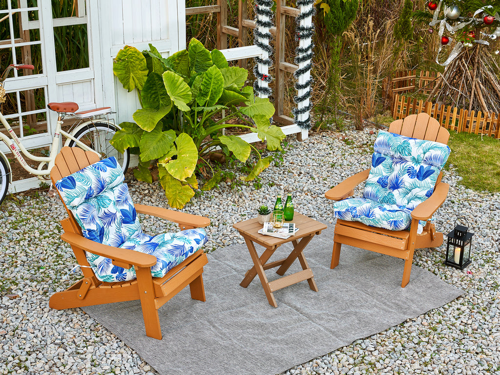 ARTPLAN Patio Chair Cushions Combined Seat and Back,Tufted Outdoor Swivel Chair Cushion with Tie,40"x20"x4"，Floral