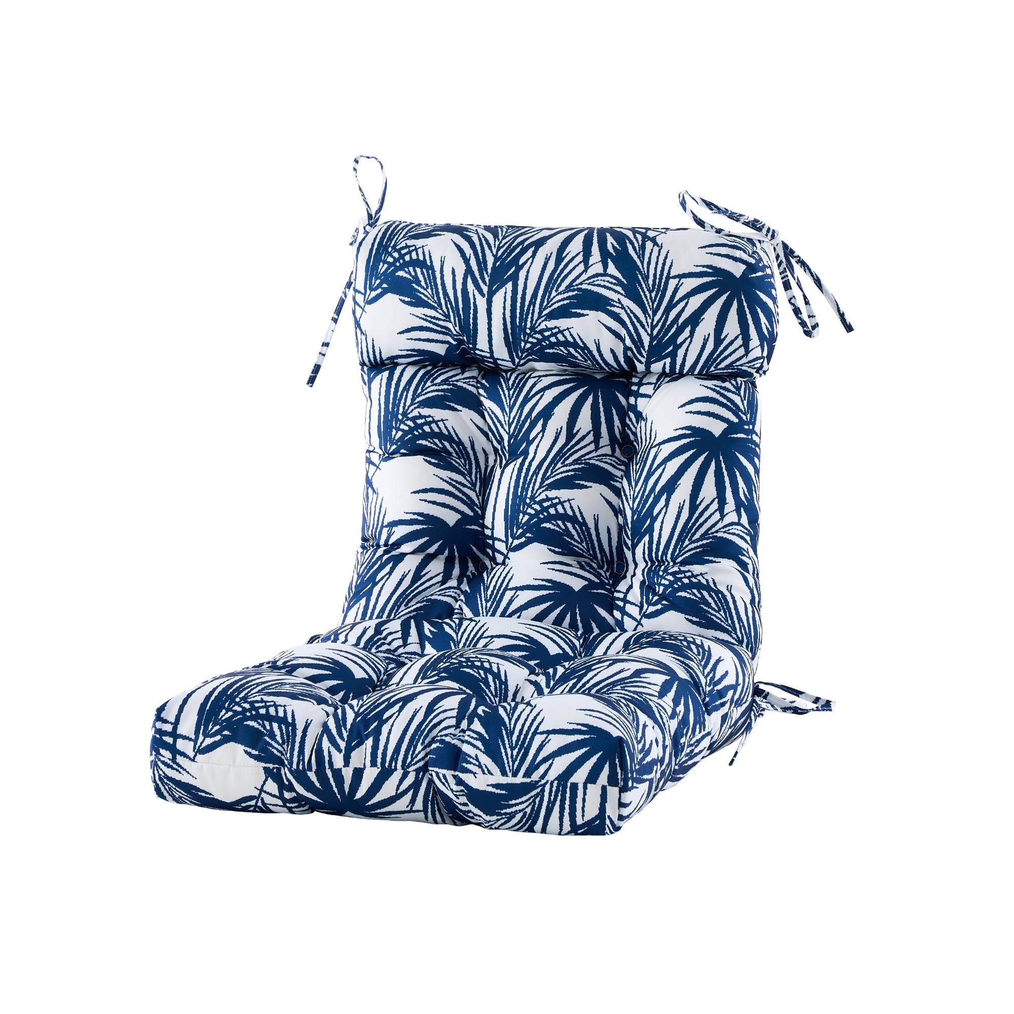 ARTPLAN Patio Chair Cushions Combined Seat and Back,Tufted Outdoor Swivel Chair Cushion with Tie,40"x20"x4"，Floral