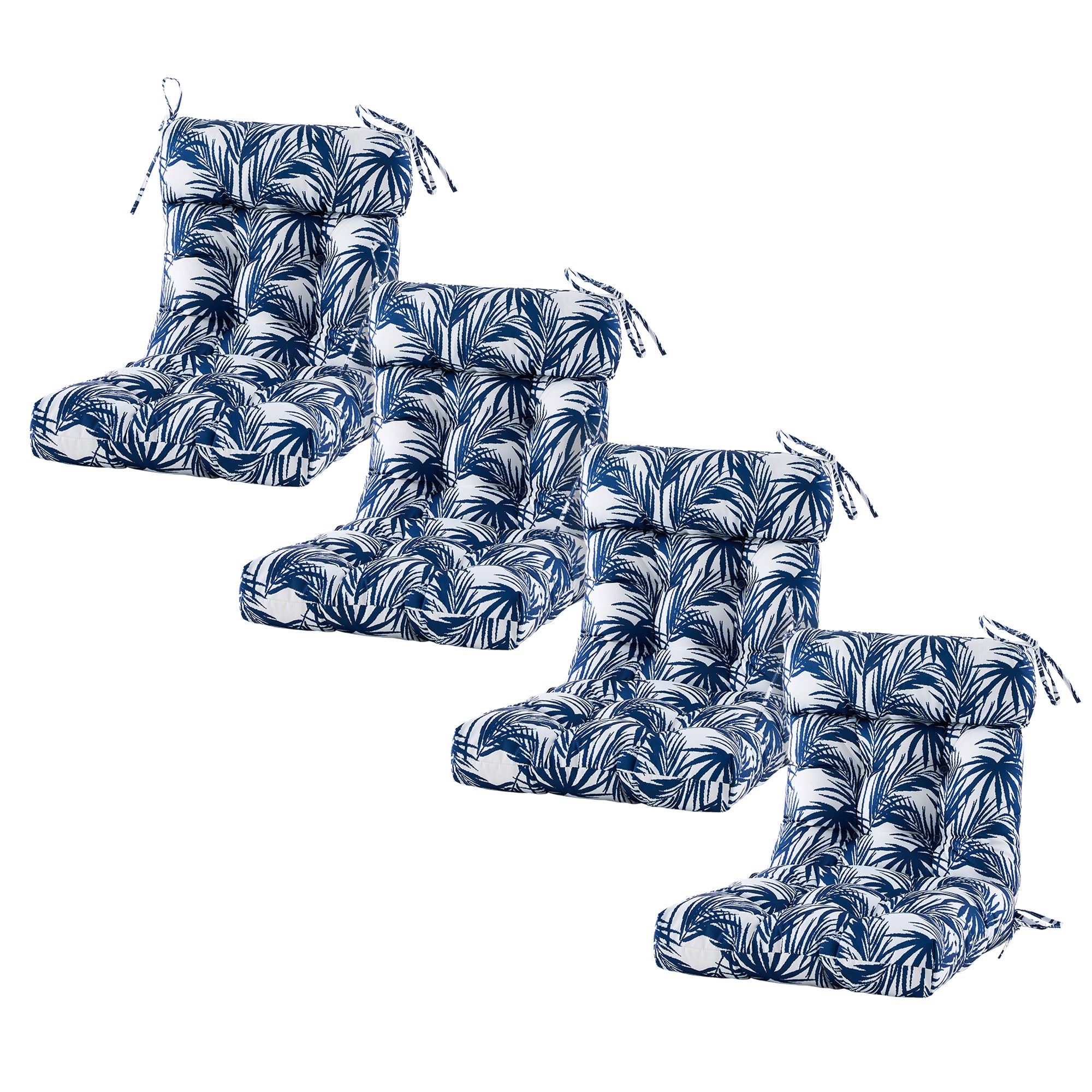 ARTPLAN Patio Chair Cushions Combined Seat and Back,Tufted Outdoor Swivel Chair Cushion with Tie,40"x20"x4"，Floral