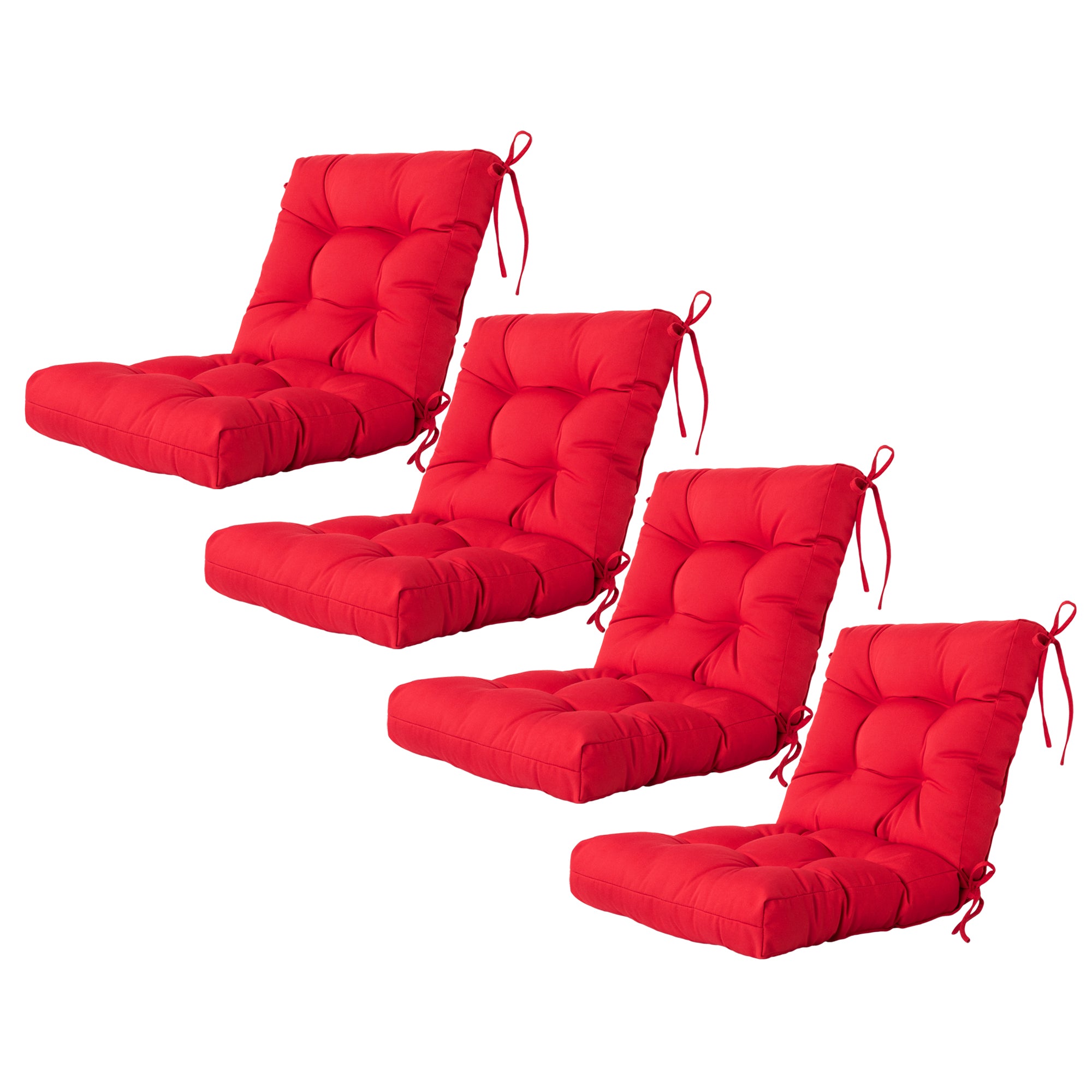 Artplan Outdoor Cushions Wicker Tufted Pillow with Back for Outdoor Furniture, Rocking Chair Cushion Premium Tufted Pads Set of Upper and Lower with Ties