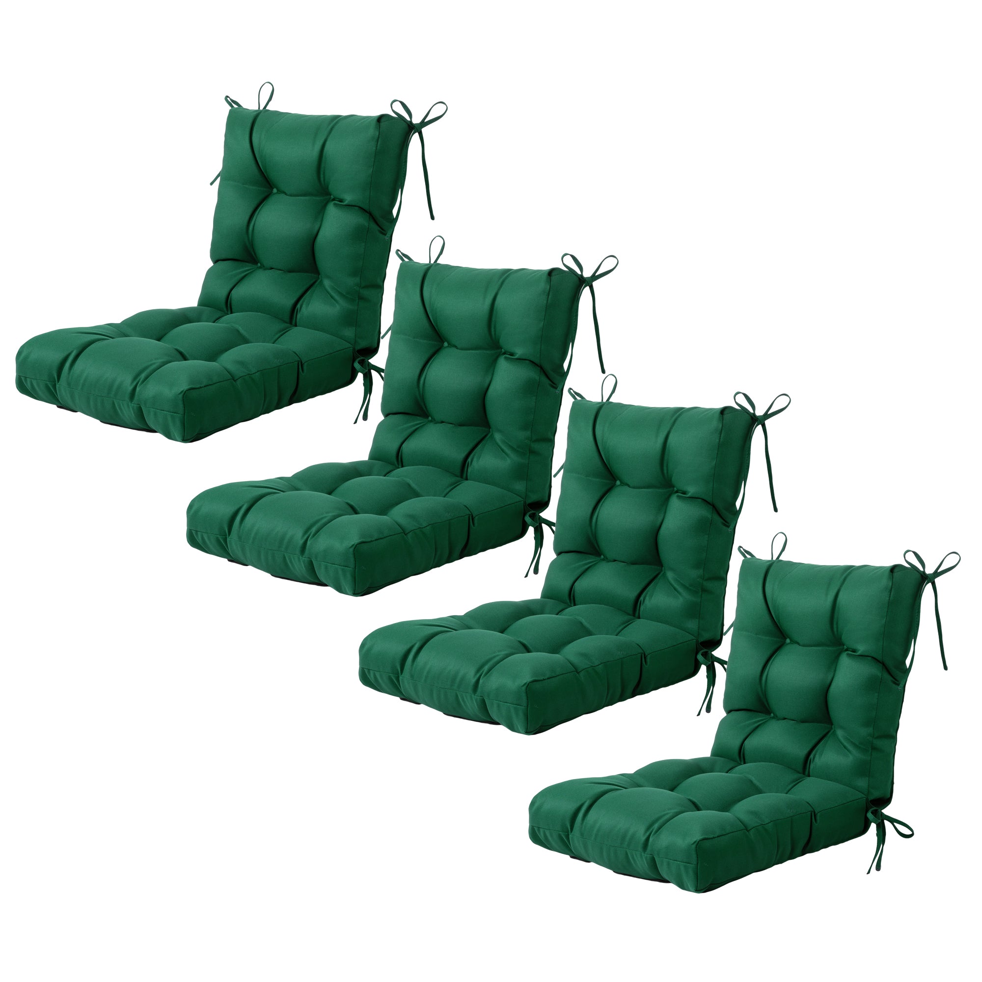 Artplan Outdoor Cushions Wicker Tufted Pillow with Back for Outdoor Furniture, Rocking Chair Cushion Premium Tufted Pads Set of Upper and Lower with Ties