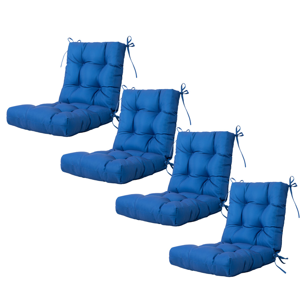 Artplan Outdoor Cushions Wicker Tufted Pillow with Back for Outdoor Furniture, Rocking Chair Cushion Premium Tufted Pads Set of Upper and Lower with Ties