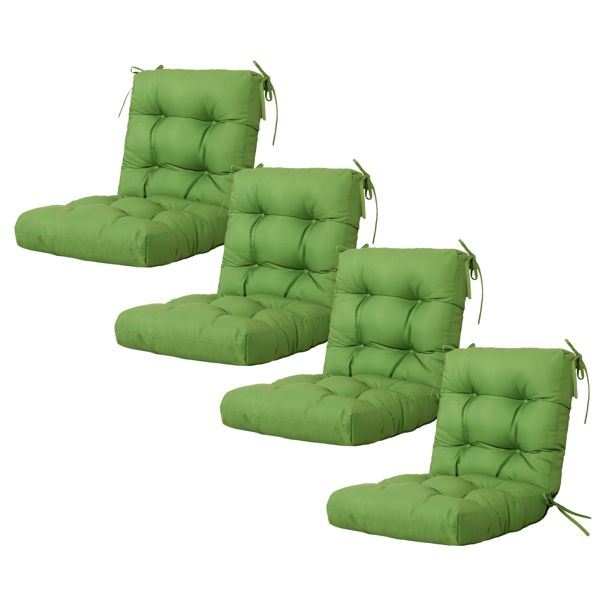 Artplan Outdoor Cushions Wicker Tufted Pillow with Back for Outdoor Furniture, Rocking Chair Cushion Premium Tufted Pads Set of Upper and Lower with Ties